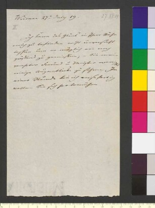 Brief von Stein, Gottlob Friedrich Konstantin von an Goethe, Johann Wolfgang von