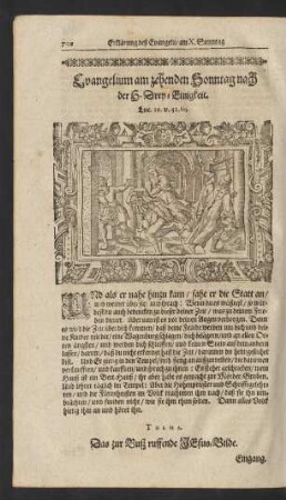 Evangelium am zehenden Sonntag nach der H. Drey-Einigkeit. ...