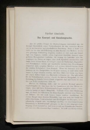 Fünfter Abschnitt. Das Knorpel- und Knochengewebe.