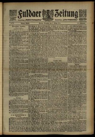 Erste Ausgabe vom Samstag, den 09. März 1912.
