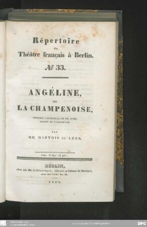 Angéline, ou la champenoise : comédie-vaudeville en un acte, imitée de l'allemand