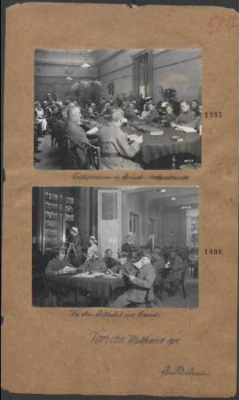 Soldatenheim in Brüssel. Bibliothek und Lesesaal