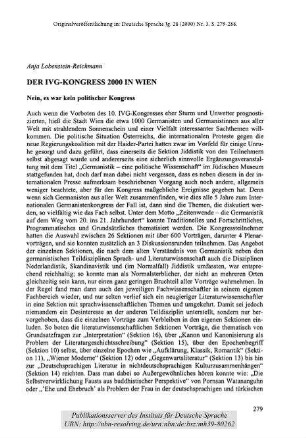 Der IVG-Kongress 2000 in Wien