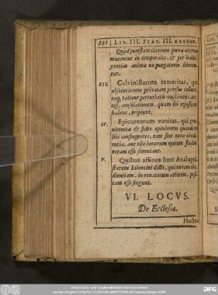 VI. Locus. De Ecclesia.