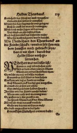Wie Neidelhart den Theurdanck an die feindt schickt/ unnd er solt ihm mit dem hauffen nach gedruckt seyn/ ...