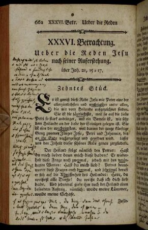 XXXVI. Betrachtung. Ueber die Reden Jesu nach seiner Auferstehung.