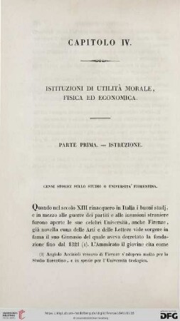 Parte prima: Istruzione