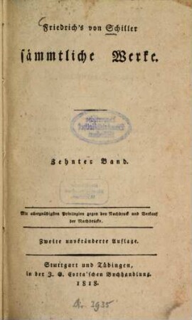 Friedrich von Schiller's sämmtliche Werke, 10