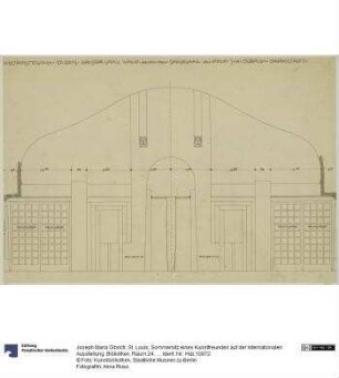 St. Louis, Sommersitz eines Kunstfreundes auf der internationalen Ausstellung, Bibliothek, Raum 24, Aufriss der Südostwand