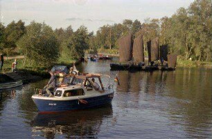 Worpswede: Moorlandschaft Hamme mit Moorseglern, bei Worpswede