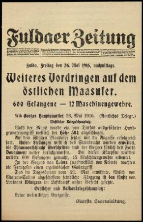 Ausgabe vom Freitag, den 26. Mai 1916.
