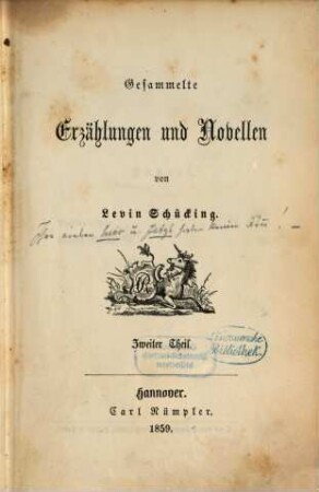 Gesammelte Erzählungen und Novellen von Levin Schücking, 2