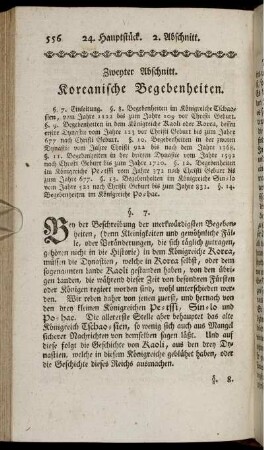 Zweyter Abschnitt. Koreanische Begebenheiten
