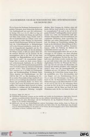 Allgemeine Charakterisierung des spätrömischen Gräberfeldes