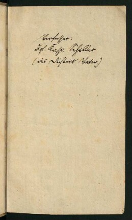 Vorsatz mit handschriftlicher Notiz