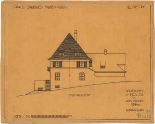 Fischer, Theodor; Tübingen; Haus Siebeck - Ostseite (Ansicht)