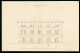 Zeughaus Monatskonkurrenz Juli 1831: Aufriss Hauptansicht; Maßstabsleiste