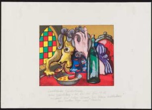 Siebdruck des Künstlers Artur Märchen, Titel: Kreuzberger Frühstück, 1976