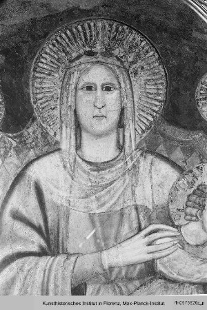 Abgenommenes Fresko: Madonna mit Kind und Engeln