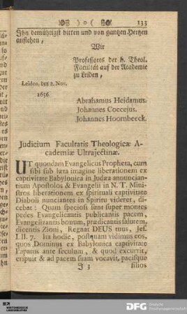 Judicium Facultatis Theologicæ Academiæ Ultrajectinæ.