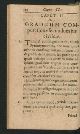 Caput II. De graduum Computatione secundum ius civile.
