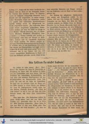 Sie sollten sie nicht haben!