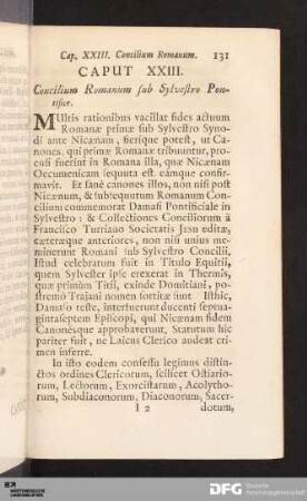 Caput XXIII. Concilium Romanum sub Sylvestro Pontifice