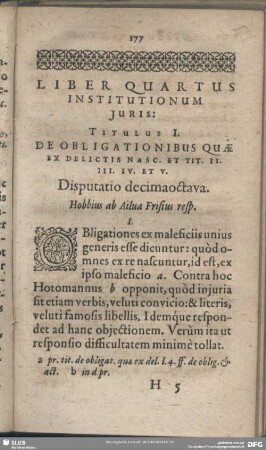 Liber Quartus Institutionum Iuris ...