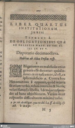 Liber Quartus Institutionum Iuris ...