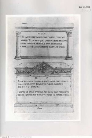 Monumenta clarorum doctrina praecipuè ..., Tafel 122: Grabstein der Tecla(?) und Grabstein des Evaristus(?) in Rom