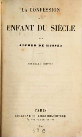 La confession d'un enfant du siècle