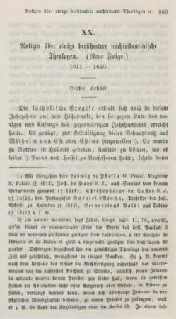 389-398 Notizen über einige berühmte nachtridentinische Theologen (Neue Folge) 1611-1620 : dritter Artikel