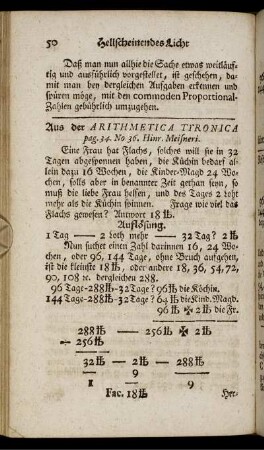 Von der Haushaltungs-Rechnung