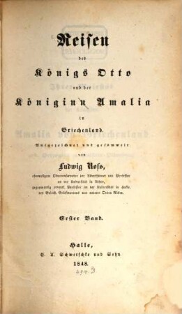 Reisen des Königs Otto und der Königin Amalie in Griechenland, 1