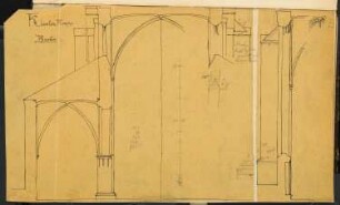 Franziskaner-Klosterkirche, Berlin: Schnitte (aus: Skizzen- und Fotoalbum 1)
