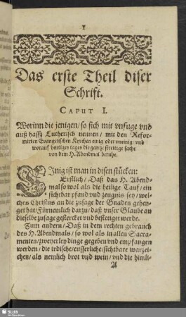 Das erste Theil diser Schrift