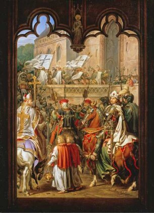 Einzug des Hochmeisters Siegfried von Feuchtwangen mit seinen Rittern in die Marienburg
