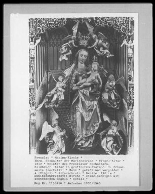Ehemaliger Hochaltar der Marienkirche — Altarschrein — Himmelskönigin mit schwebenden Engeln