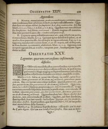 Observatio XXV. Leguntur, quarum conversiones instituendæ difficiles.