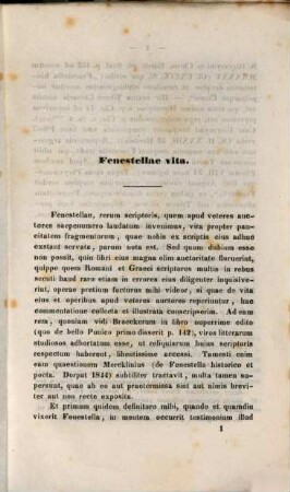 De fenestella historiarum scriptore et carminum