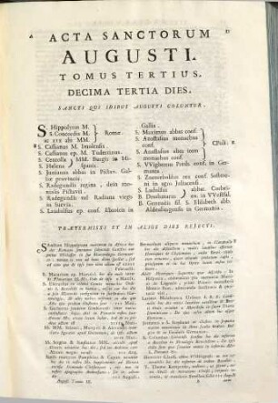 Acta sanctorum : quotquot toto orbe coluntur vel a catholicis scriptoribus celebrantur. 8,3, Augusti