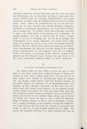 III. Fra Freden i Jønkøping til Slutningen af 1812.