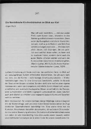 Die Nordelbische Kirchenbibliothek im Blick aus Kiel