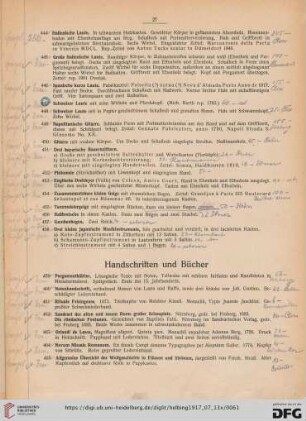Handschriften und Bücher (Nr. 459-465)
