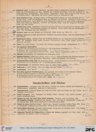 Handschriften und Bücher (Nr. 459-465)