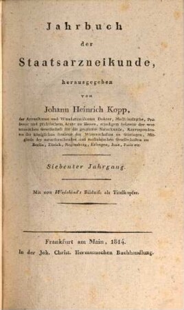 Jahrbuch der Staatsarzneikunde. 7, 7. 1814