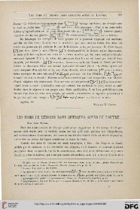 Les noms de témoins dans quelques actes du Louvre