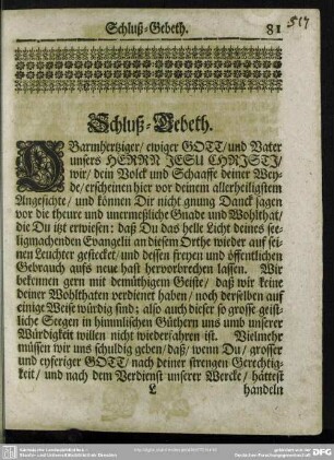 Schluß-Gebeth