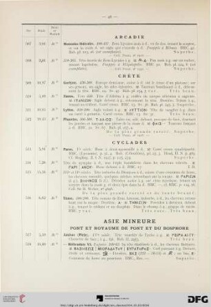 Asie mineure (Nr. 517-662)
