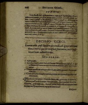 Decisio CCXCI. - Decisio CCC.